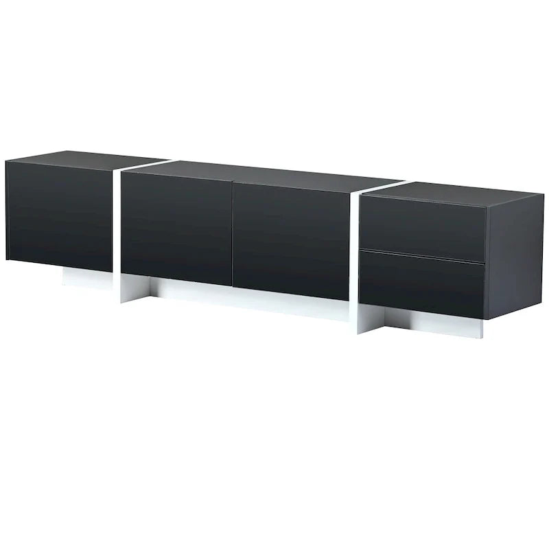 Black 74.8 Gloss TV Stand with Drawers for 80 TVs