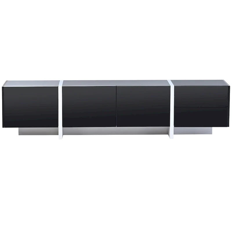 Black 74.8 Gloss TV Stand with Drawers for 80 TVs
