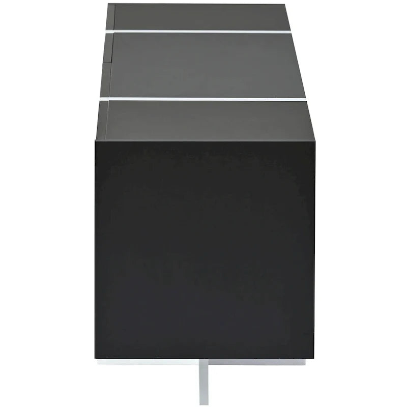 Black 74.8 Gloss TV Stand with Drawers for 80 TVs