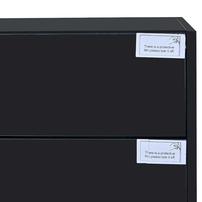 Black 74.8 Gloss TV Stand with Drawers for 80 TVs