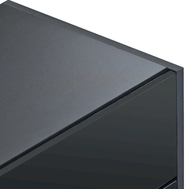 Black 74.8 Gloss TV Stand with Drawers for 80 TVs