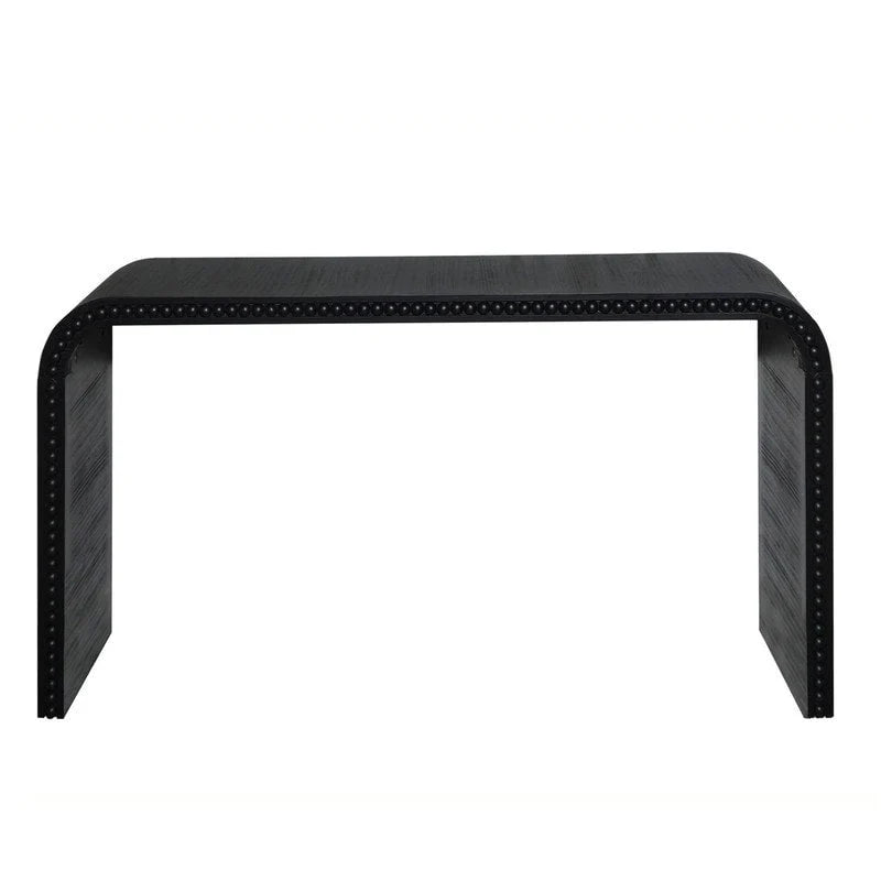 59 Entryway Table, Curved Waterfall-style Table,Console Table with Wood Beads