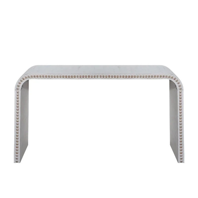 59 Entryway Table, Curved Waterfall-style Table,Console Table with Wood Beads