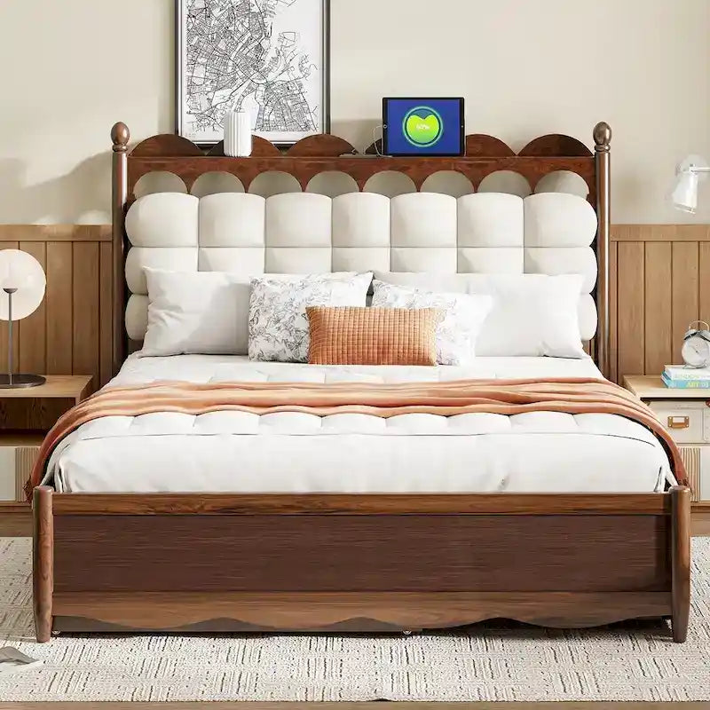 Letto contenitore in legno con 2 cassetti capienti