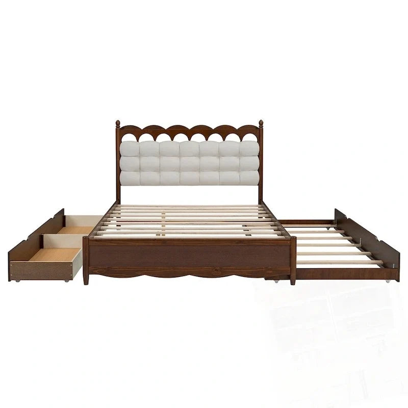 Letto contenitore in legno con 2 cassetti capienti