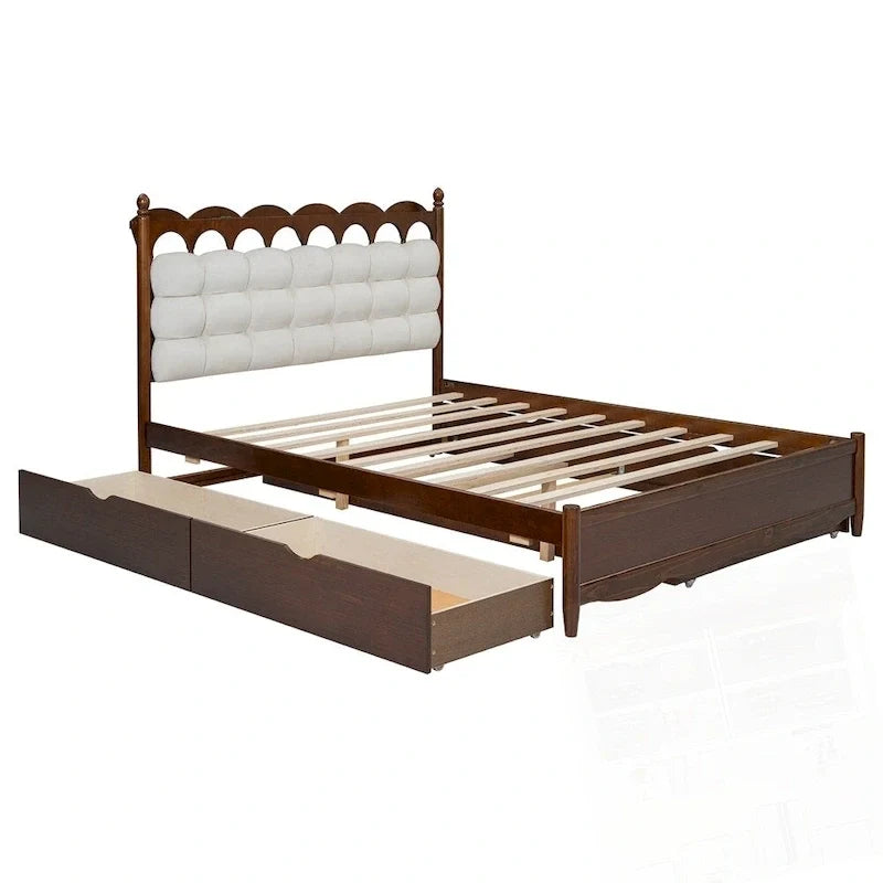 Letto contenitore in legno con 2 cassetti capienti