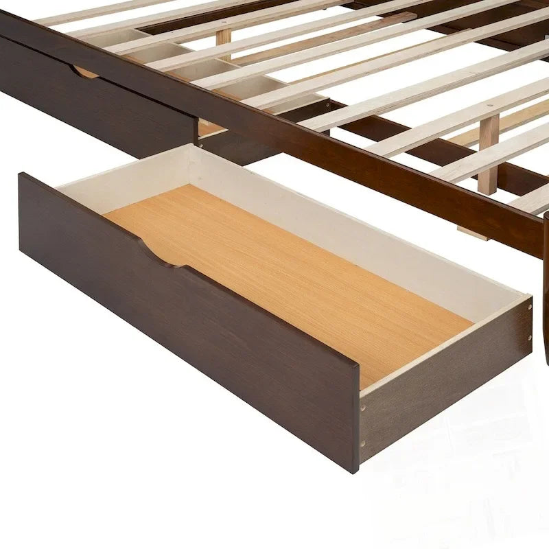 Letto contenitore in legno con 2 cassetti capienti