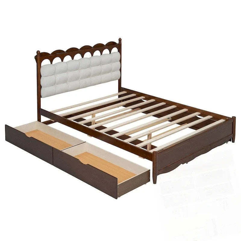Letto contenitore in legno con 2 cassetti capienti