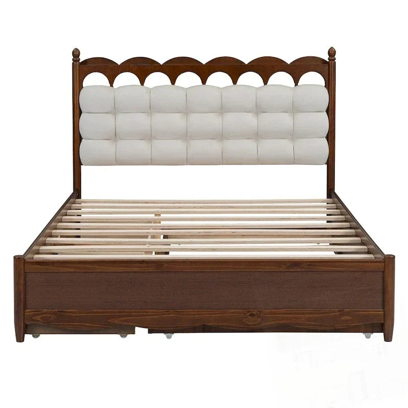 Letto contenitore in legno con 2 cassetti capienti