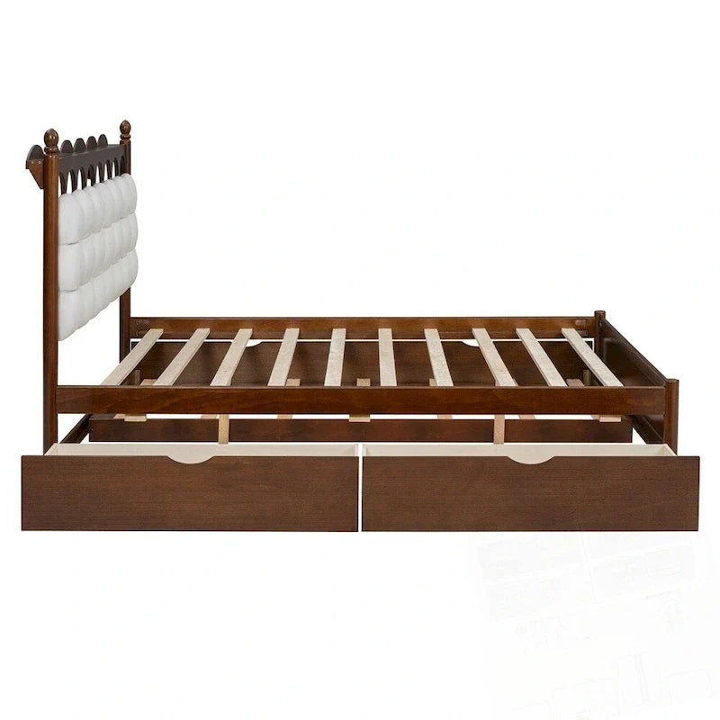 Letto contenitore in legno con 2 cassetti capienti