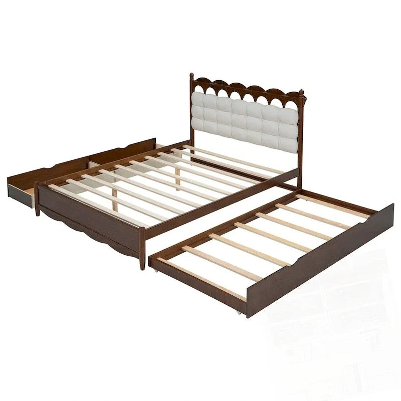 Letto contenitore in legno con 2 cassetti capienti