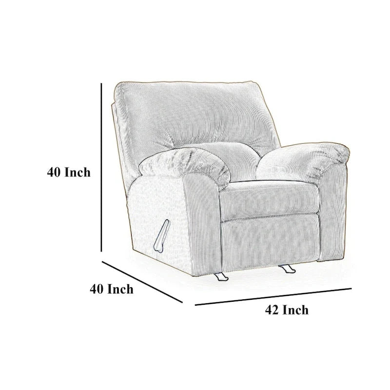 Rocker Recliner Chair, Pillow Top Arms, Dark Navy Blue Corduroy