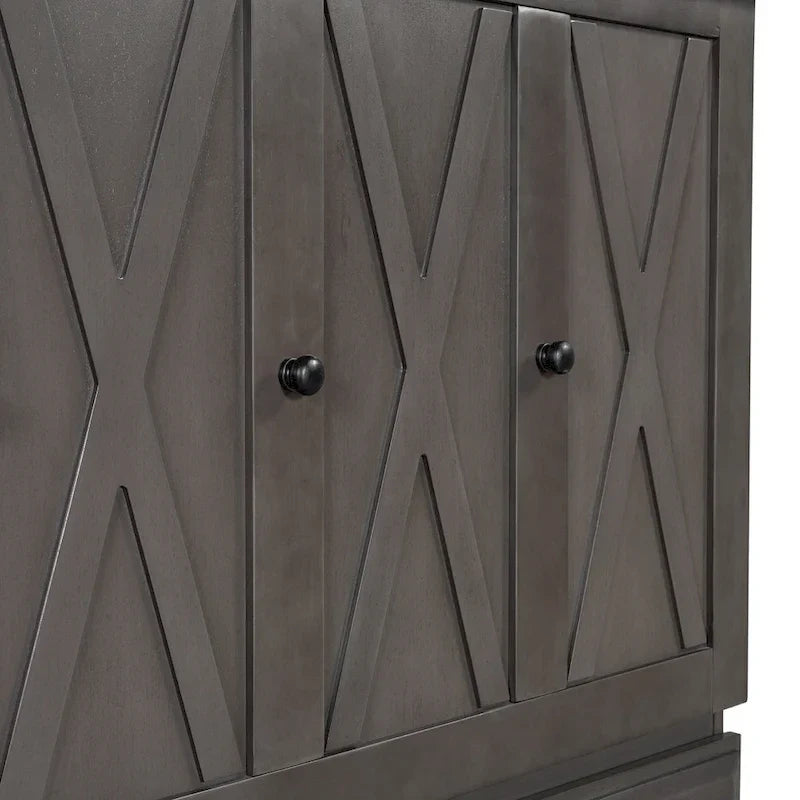 Solid Pine Wood Murphy Bed Chest Cube Cabinet Bed with Charging Station and Large Storage Drawer