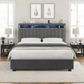 Luxury Gas Lift Storage Bed with LED Lights