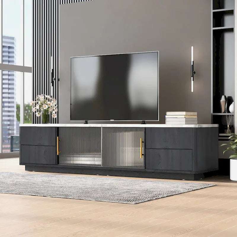 Mobile TV da 62.9 con 4 cassetti e ampio spazio contenitore, per TV fino a 70