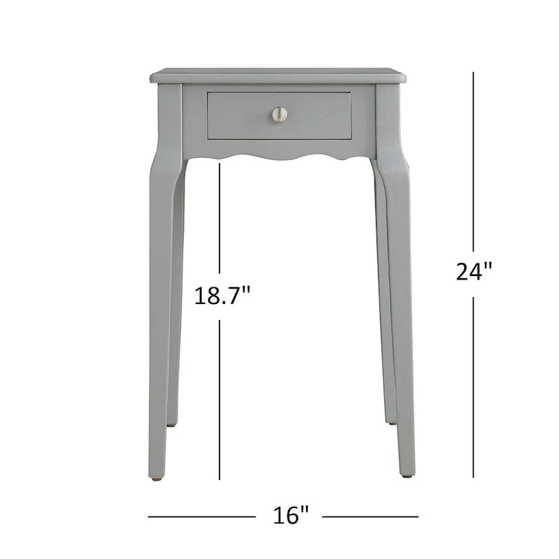 1-Drawer Wood Storage Side Table