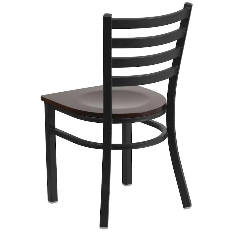 Set di 2 sedie da ristorante in metallo con schienale a scala - 16.5W x 17D x 32.25H - 16.5W x 17D x 32.25H