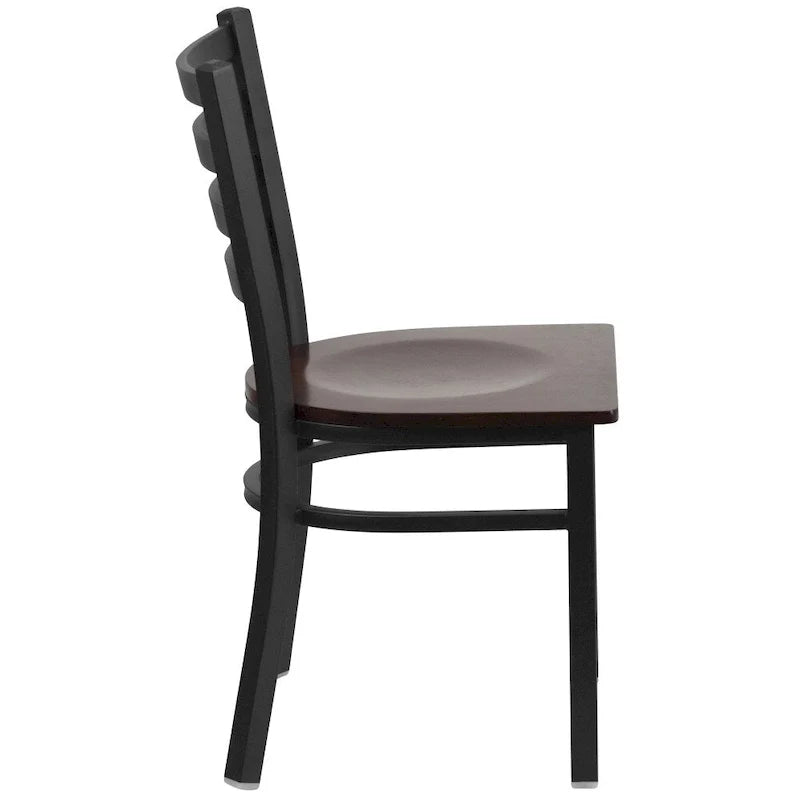 Set di 2 sedie da ristorante in metallo con schienale a scala - 16.5W x 17D x 32.25H - 16.5W x 17D x 32.25H