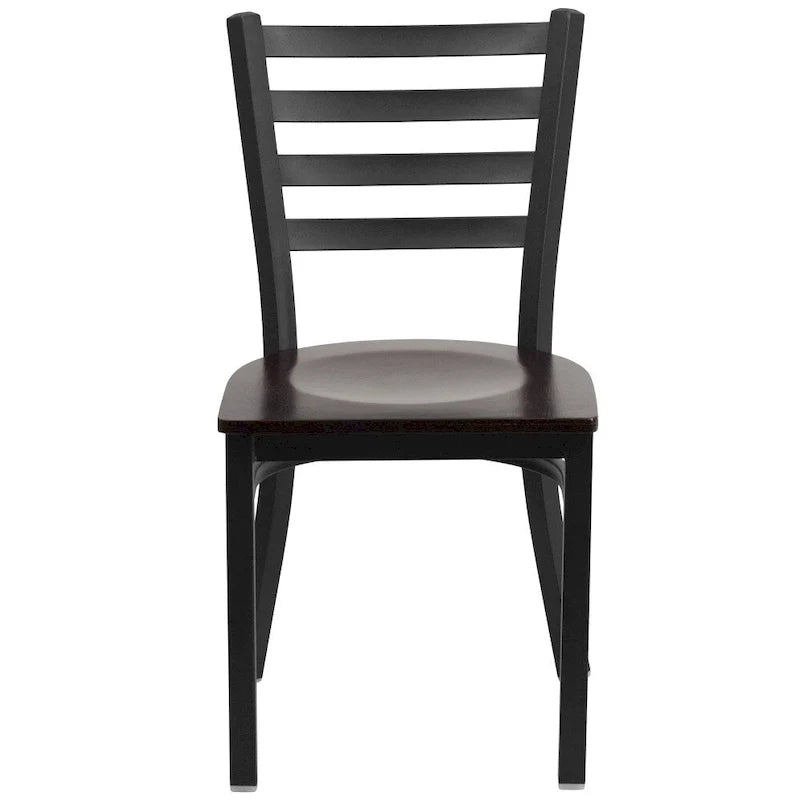 Set di 2 sedie da ristorante in metallo con schienale a scala - 16.5W x 17D x 32.25H - 16.5W x 17D x 32.25H