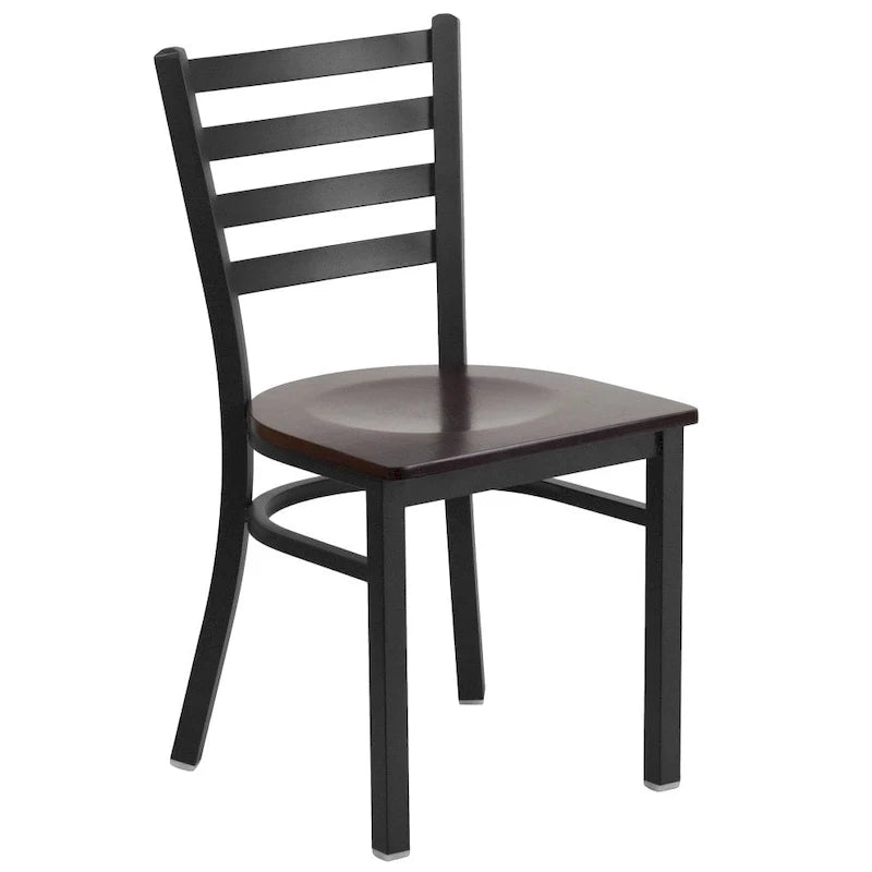 Set di 2 sedie da ristorante in metallo con schienale a scala - 16.5W x 17D x 32.25H - 16.5W x 17D x 32.25H