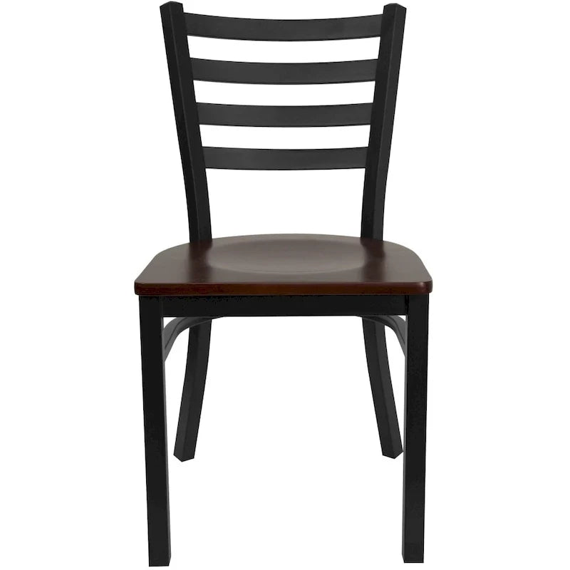 Set di 2 sedie da ristorante in metallo con schienale a scala - 16.5W x 17D x 32.25H - 16.5W x 17D x 32.25H