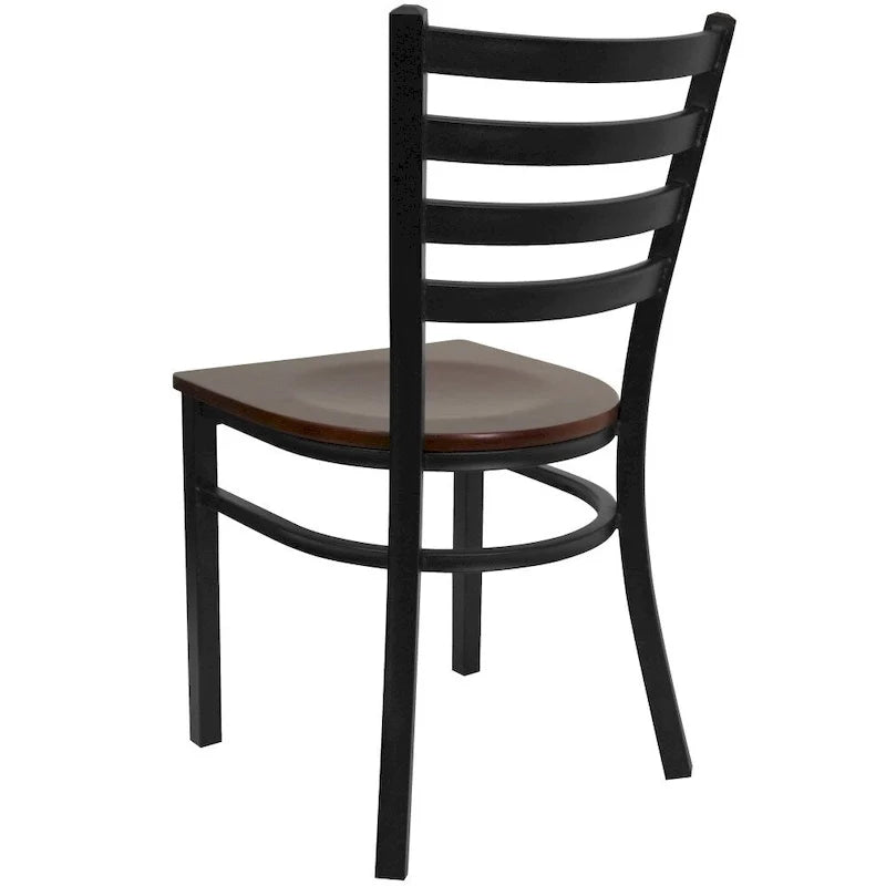 Set di 2 sedie da ristorante in metallo con schienale a scala - 16.5W x 17D x 32.25H - 16.5W x 17D x 32.25H