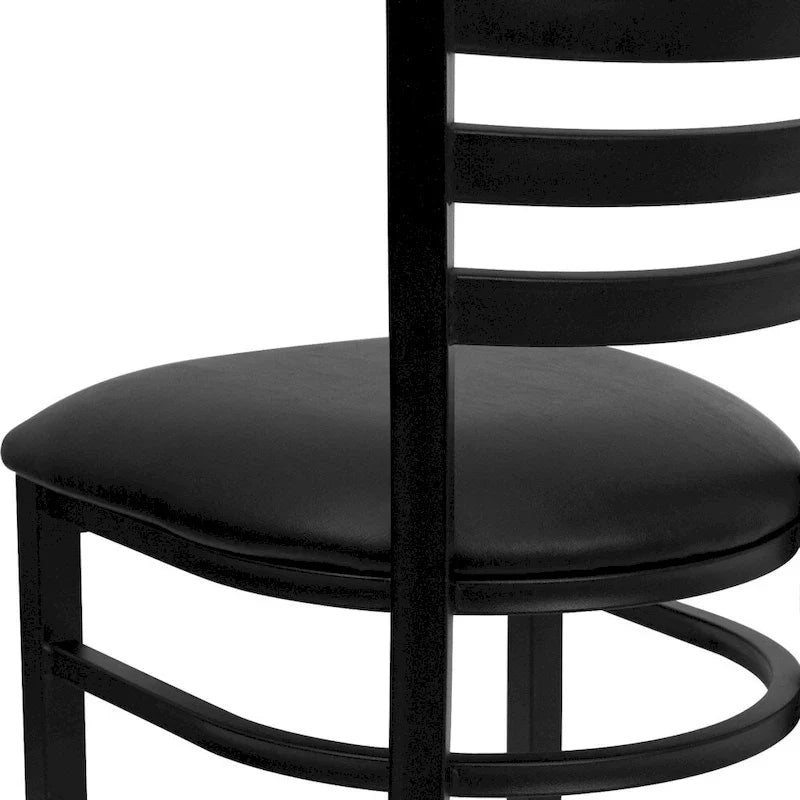 Set di 2 sedie da ristorante in metallo con schienale a scala - 16.5W x 17D x 32.25H - 16.5W x 17D x 32.25H