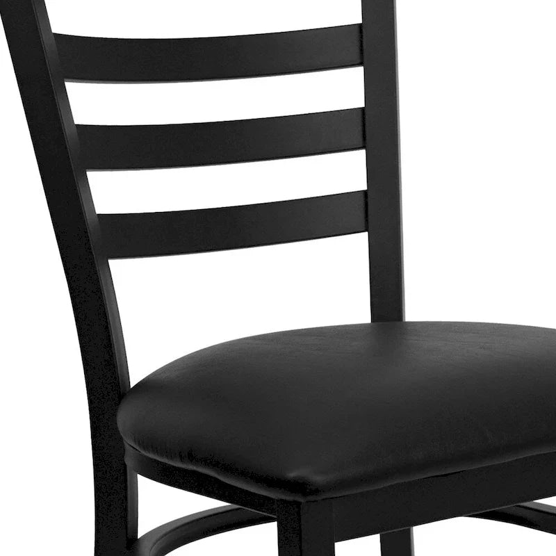 Set di 2 sedie da ristorante in metallo con schienale a scala - 16.5W x 17D x 32.25H - 16.5W x 17D x 32.25H