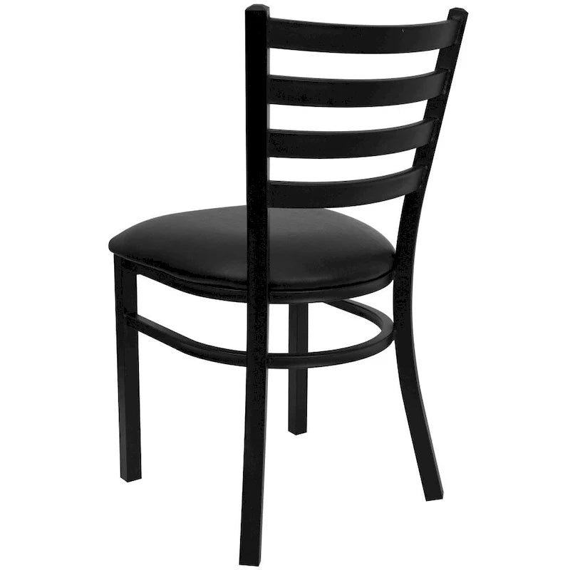 Set di 2 sedie da ristorante in metallo con schienale a scala - 16.5W x 17D x 32.25H - 16.5W x 17D x 32.25H