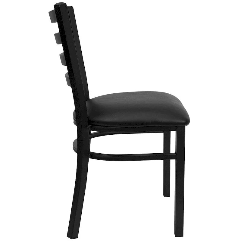 Set di 2 sedie da ristorante in metallo con schienale a scala - 16.5W x 17D x 32.25H - 16.5W x 17D x 32.25H