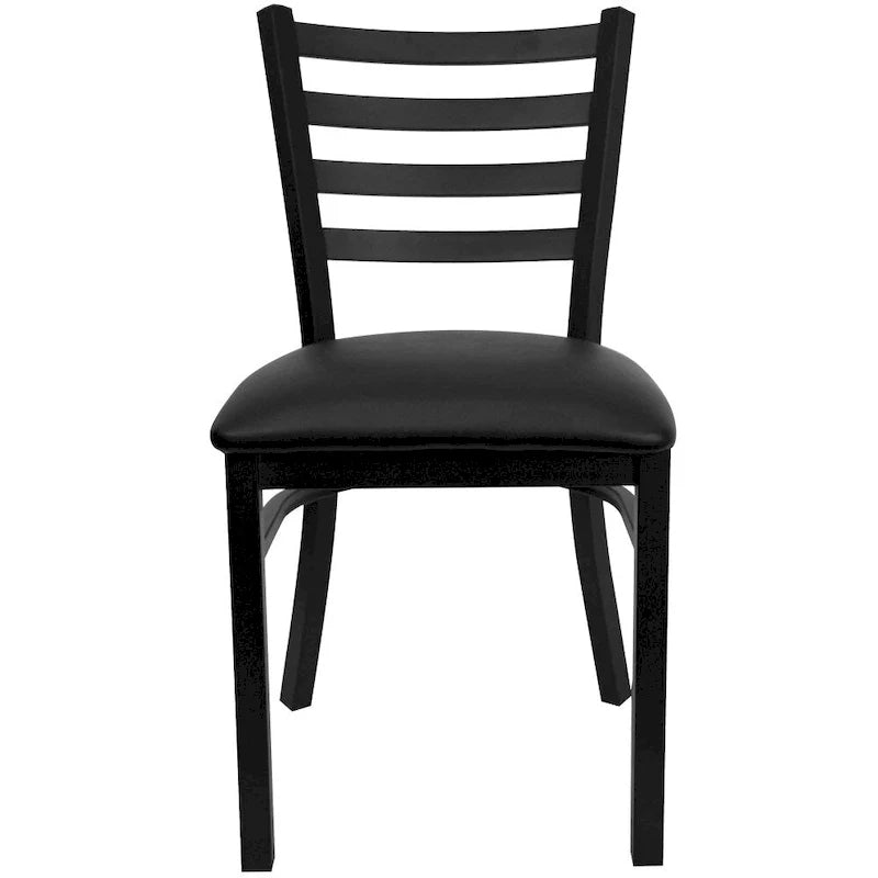 Set di 2 sedie da ristorante in metallo con schienale a scala - 16.5W x 17D x 32.25H - 16.5W x 17D x 32.25H