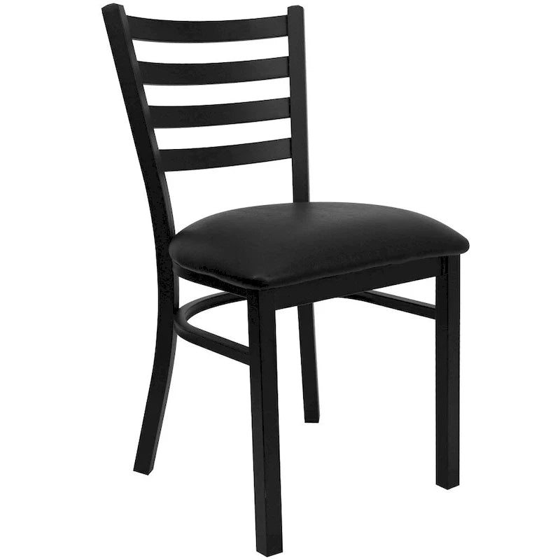Set di 2 sedie da ristorante in metallo con schienale a scala - 16.5W x 17D x 32.25H - 16.5W x 17D x 32.25H
