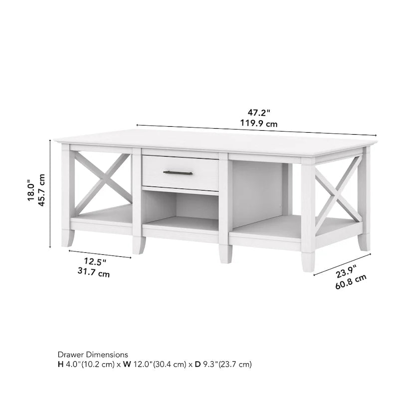 Tavolino da caffè in stile moderno con contenitore