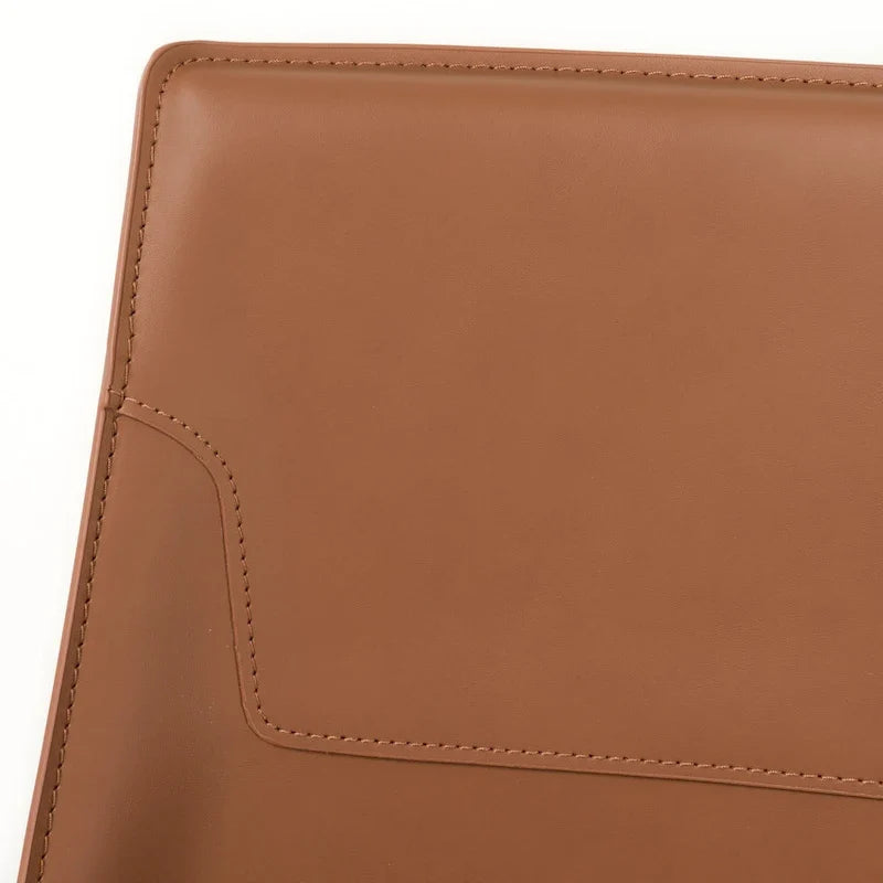 Sedia da pranzo moderna in pelle color cognac (set di 2)