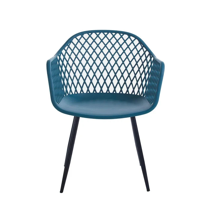 Sedie da pranzo in plastica rigida con gambe in ferro (set di 2)