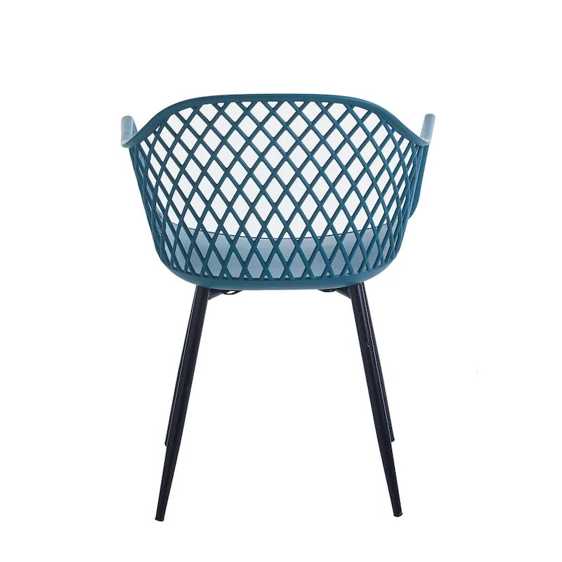 Sedie da pranzo in plastica rigida con gambe in ferro (set di 2)