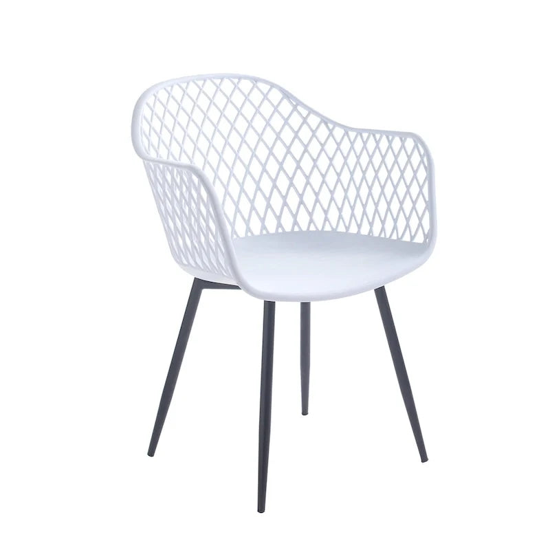 Sedie da pranzo in plastica rigida con gambe in ferro (set di 2)