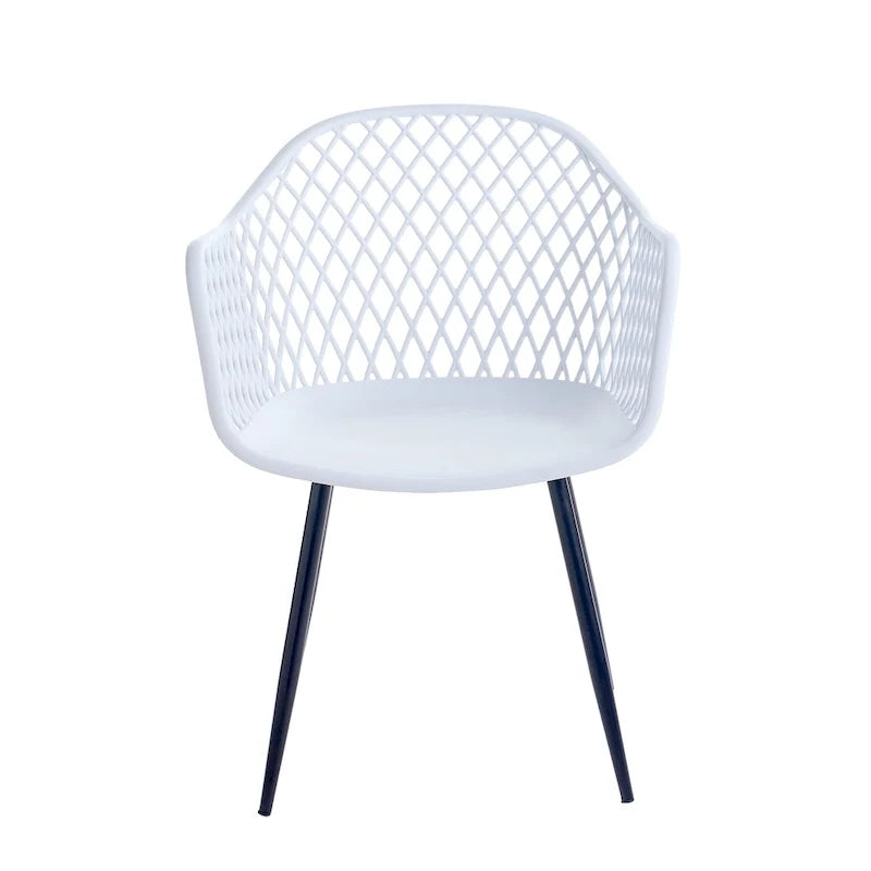 Sedie da pranzo in plastica rigida con gambe in ferro (set di 2)