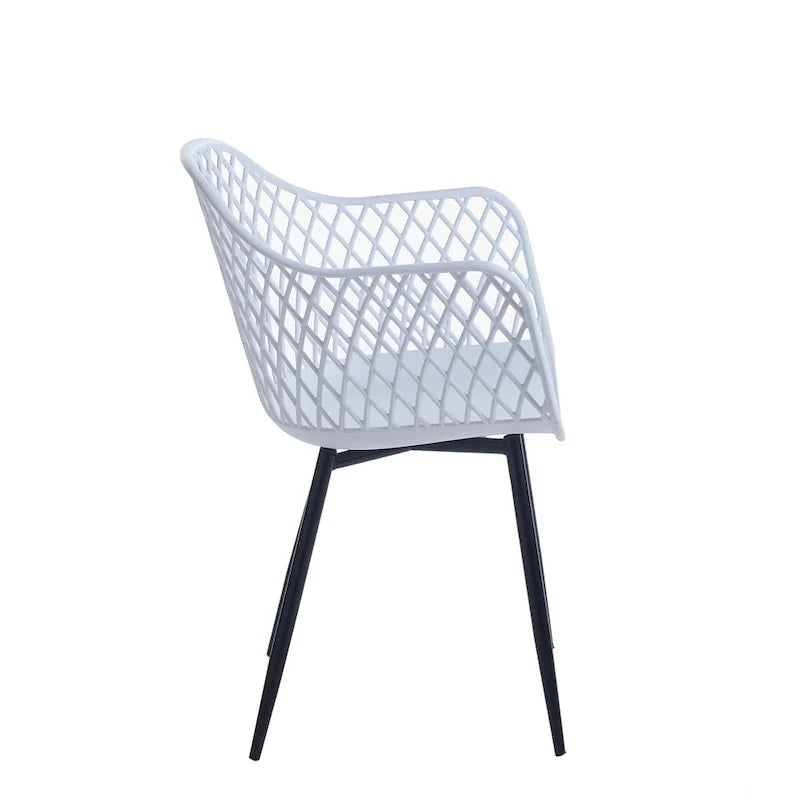 Sedie da pranzo in plastica rigida con gambe in ferro (set di 2)