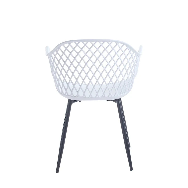 Sedie da pranzo in plastica rigida con gambe in ferro (set di 2)