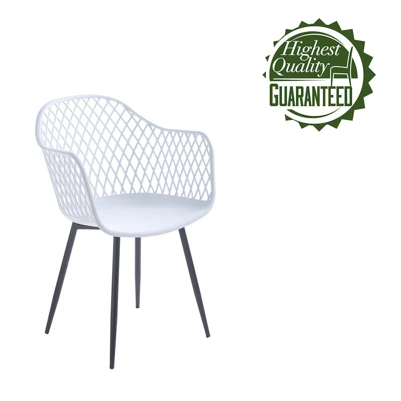 Sedie da pranzo in plastica rigida con gambe in ferro (set di 2)