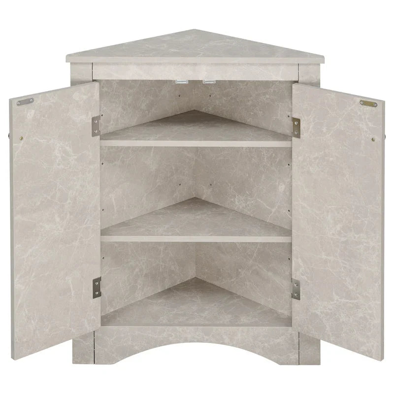 17.2 in. W x 17.2 in. D Triangle Bathroom Storage Cabinet with Adjustable Shelves
