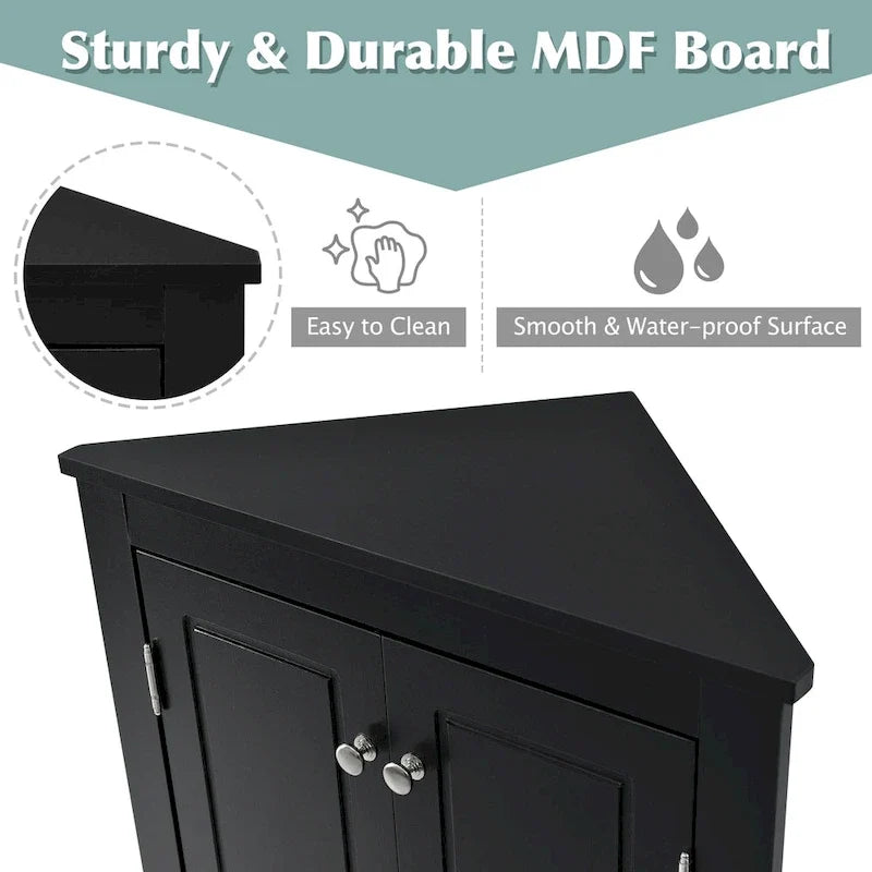 17.2 in. W x 17.2 in. D Triangle Bathroom Storage Cabinet with Adjustable Shelves
