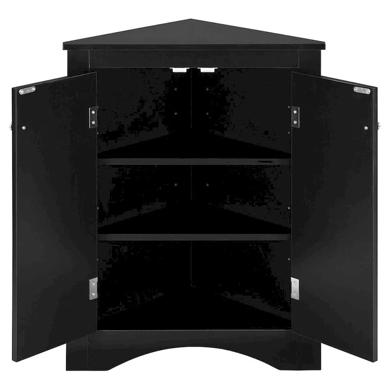 17.2 in. W x 17.2 in. D Triangle Bathroom Storage Cabinet with Adjustable Shelves