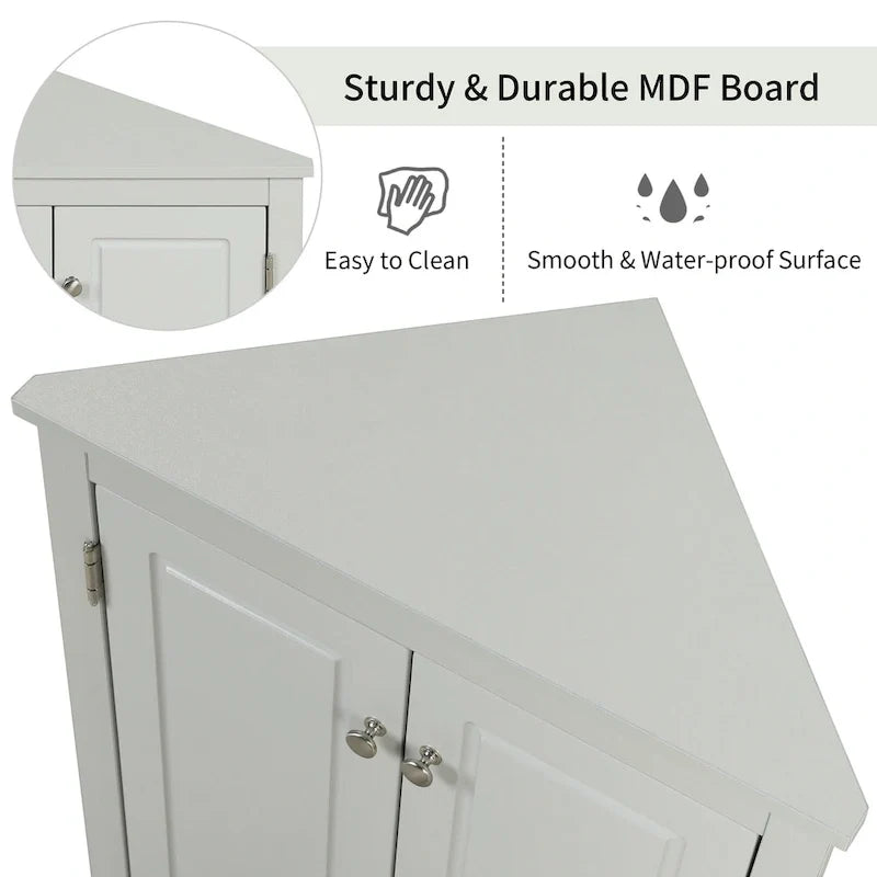 17.2 in. W x 17.2 in. D Triangle Bathroom Storage Cabinet with Adjustable Shelves
