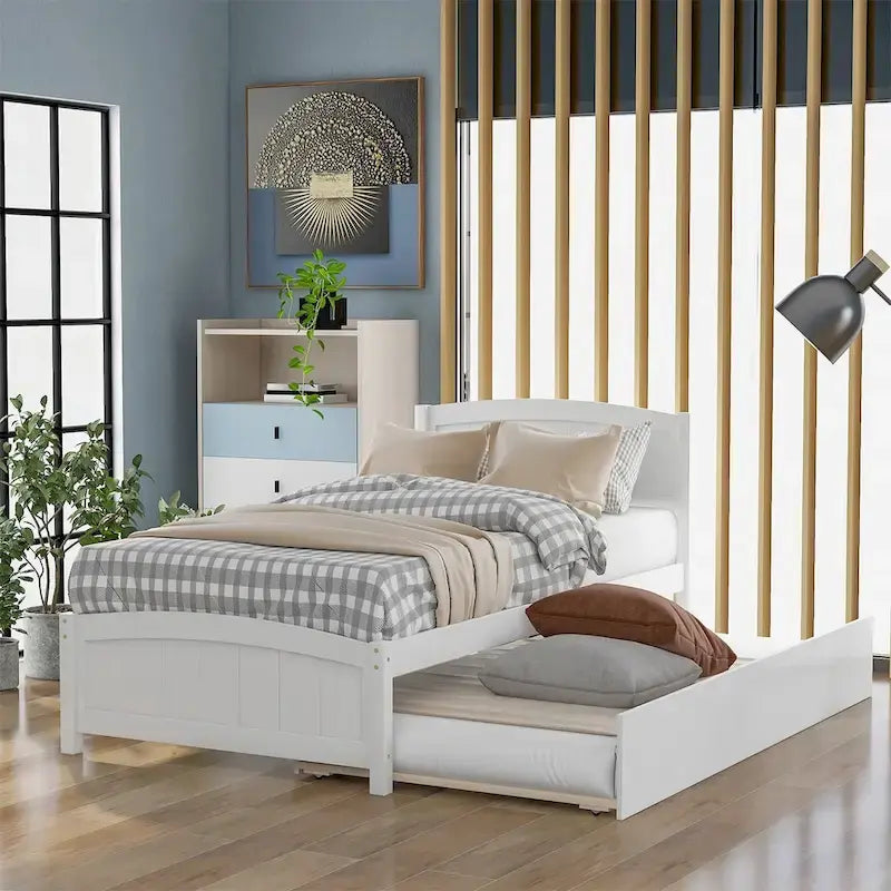 Twin Size Platform Bed with Trundle