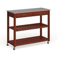 Solid Granite Top Kitchen Cart/ Island - 17d x 43w x 35h