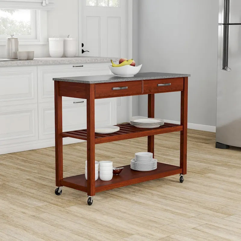 Crosley Solid Granite Top Kitchen Cart/ Island - 17d x 43w x 35h