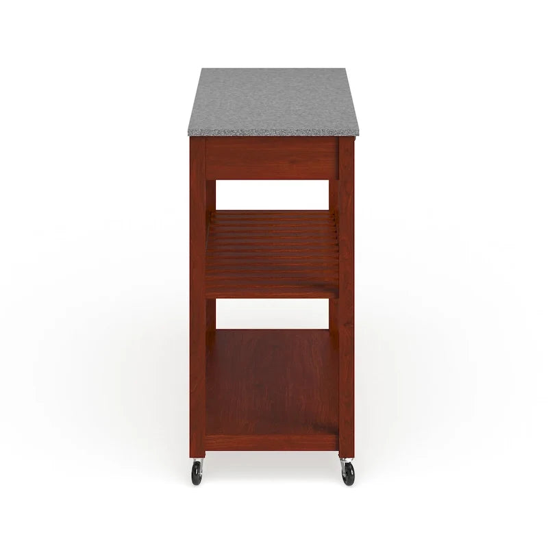 Wózek kuchenny/wyspa z blatem z litego granitu - 17d x 43w x 35h
