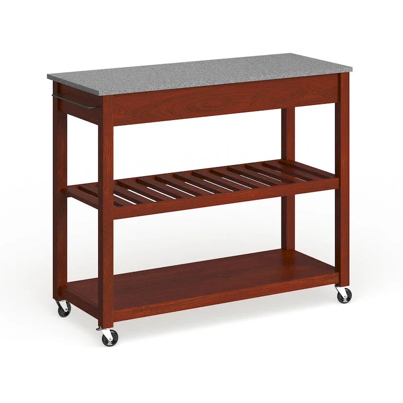 Solid Granite Top Kitchen Cart/ Island - 17d x 43w x 35h